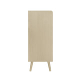 2 Door Shoe Rack, Freestanding, Modern Shoe Storage Cabinet, For Entryway - Natural