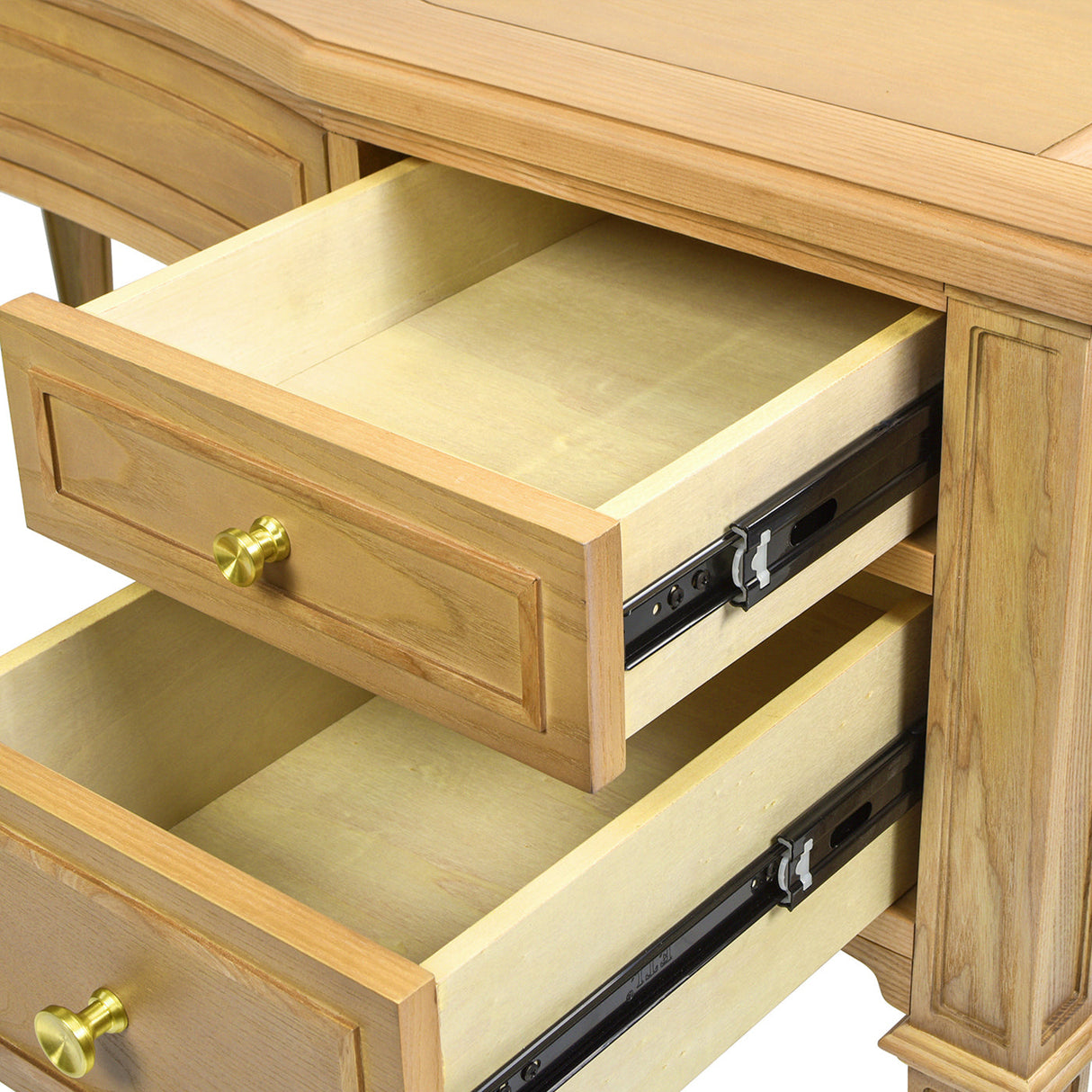 Dauphin Gold Accent 5-Drawer Wood Executive Desk