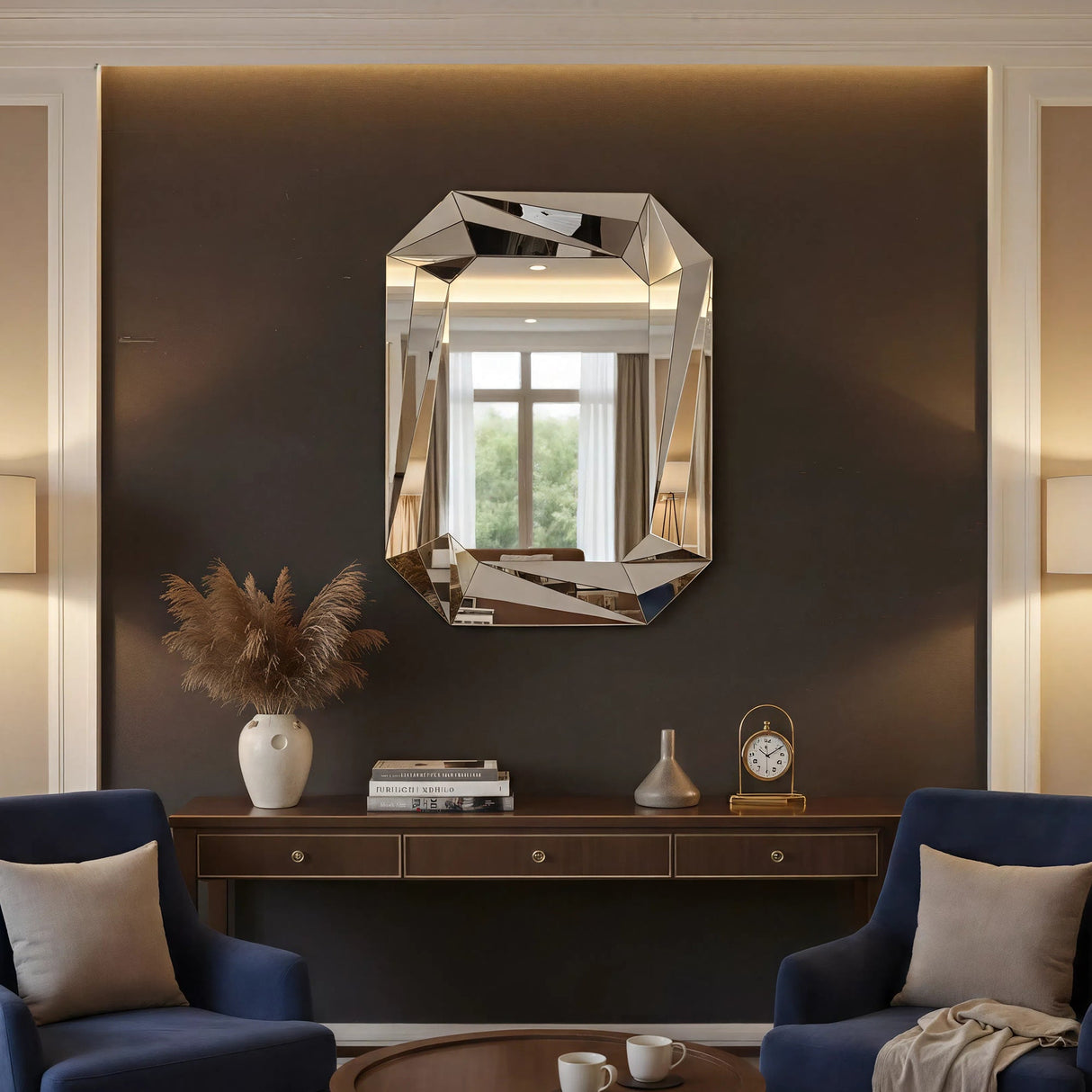 Diamond Shaped Large Wall Mirror