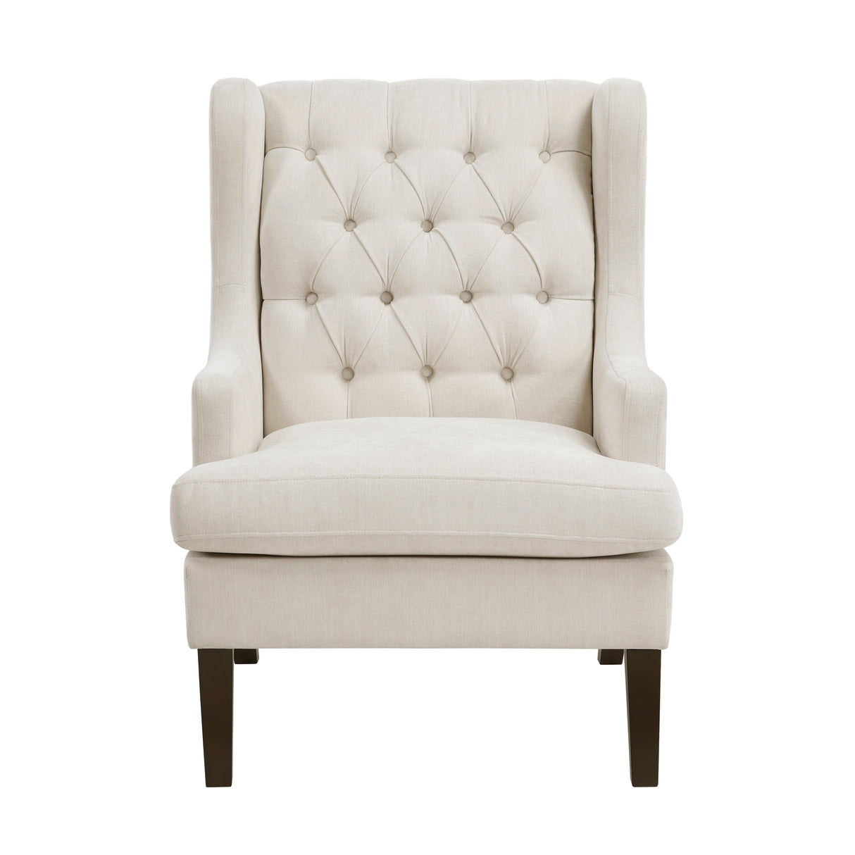 Button-Tufted Upholstered High Back Accent Chair