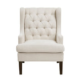 Button-Tufted Upholstered High Back Accent Chair