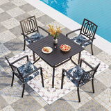 4pcs outdoor patio seat cushion replacement seat cushion with ties, 15' x 15' patio chair pads for  gardens, patios, and dining rooms