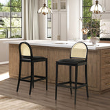 30.5'-The-Vardenfell™-Oak-&-Cane-Bar-Stools-–-Set-of-Two,-Set-of-2-Table-&-Bar-Stools