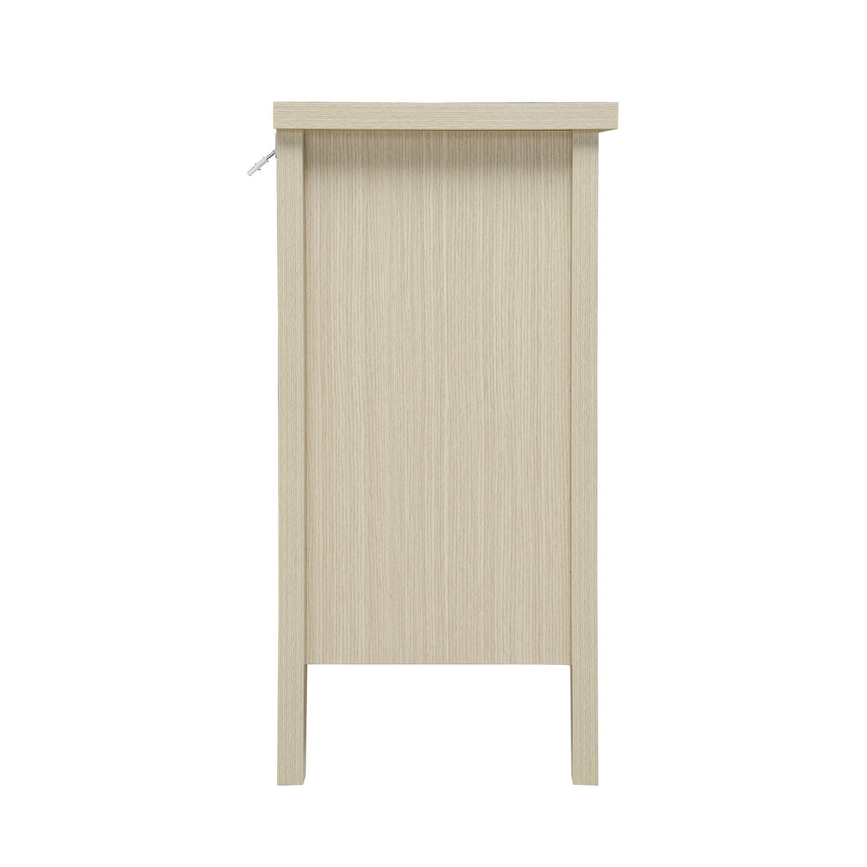 3 Drawer Buffet Sideboard With Adjustable Shelves, Storage Cabinet With Natural Seaweed Decor Doors For Living Room Kitchen Entryway - Natural