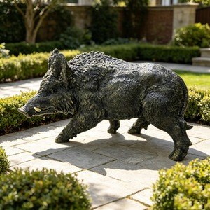 Simulated Wild Boar Resin Garden Statue