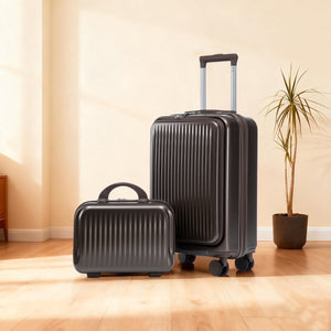 14' & 20' ABS Spinner Wheel Luggage Set with Cosmetic Case