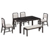 Extendable Dining Table Set With 4 Upholstered Chairs And 1 Bench