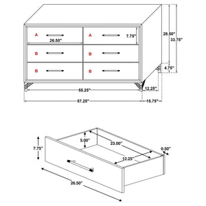 Chesney - 6 Drawer Bedroom Dresser - White