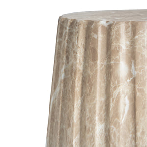 Outdoor Cleme Carved Side Table, Gold End Table