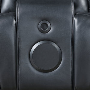 Ephron - Power Motion Loveseat With Console, Power Headrests, LED & Speakers - Black
