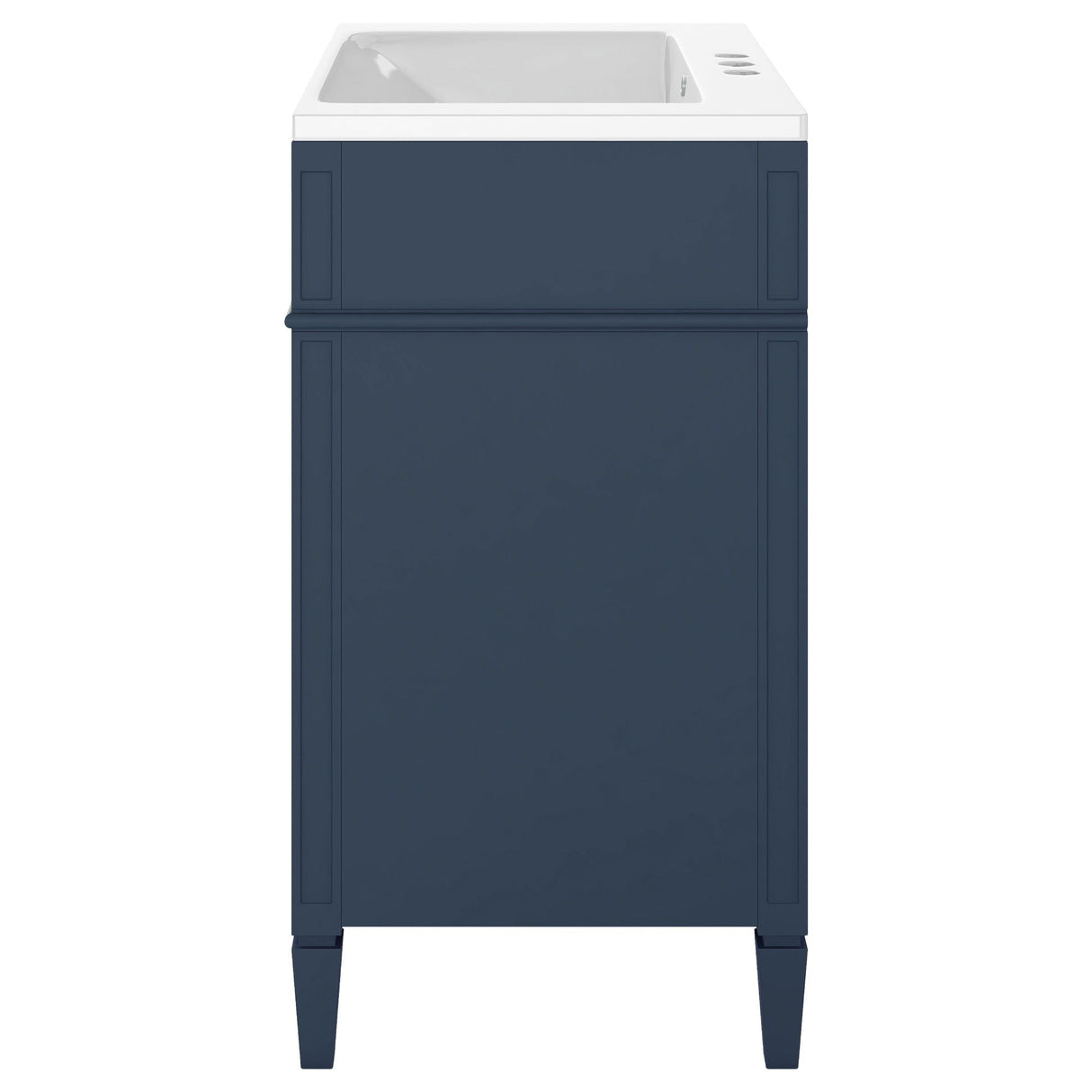 Bathroom Vanity With Top Sink, 2 Drawers And Tip Out Drawer, Rectangular Design