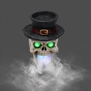 LED Light-Up Skull with Top Hat & Mist Maker