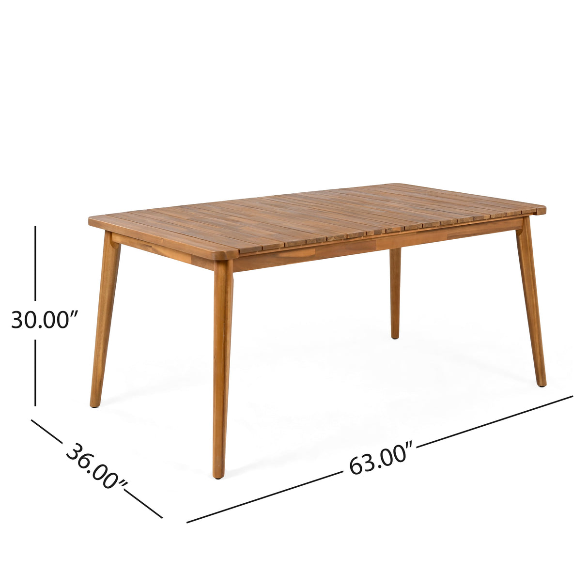 Outdoor Dining Set with Acacia Wood Table and 4 Chairs - Beige