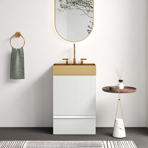 Gada 20" Striped Velvet Bathroom Vanity