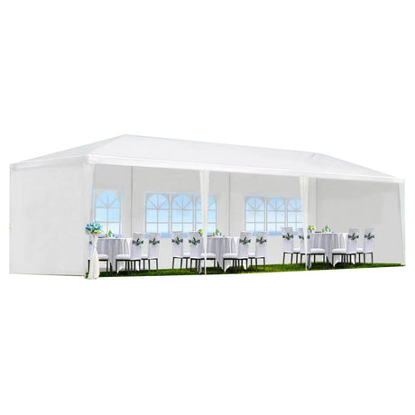 10x30' wedding party canopy tent outdoor gazebo with 5 removable sidewalls