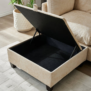 96.5" L Shape Sectional Couch with Ottoman