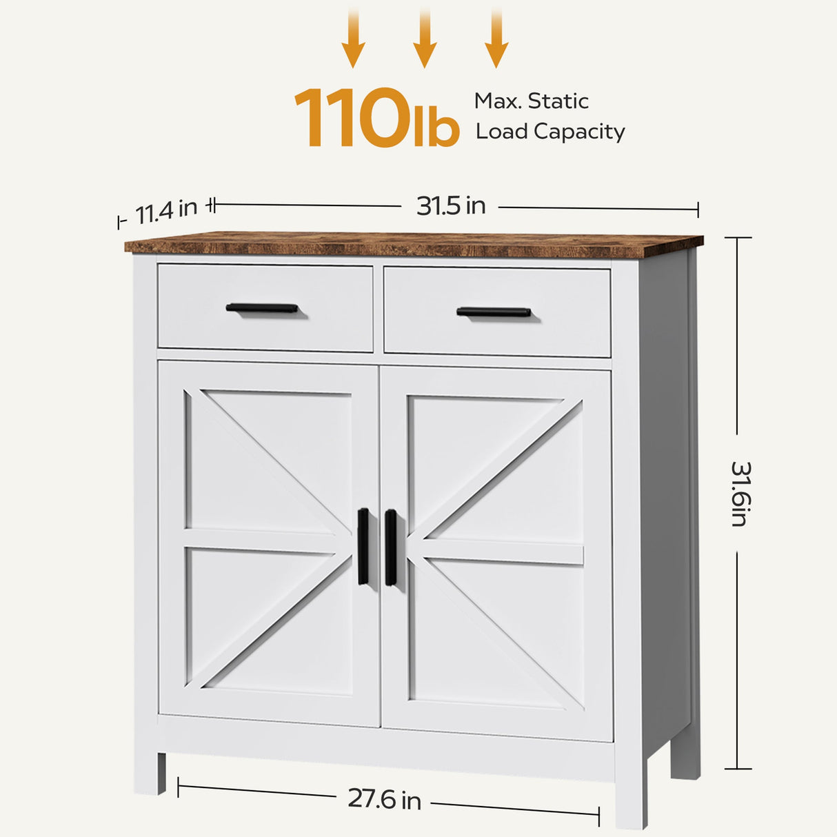 Modern Farmhouse Kitchen Storage Cabinet