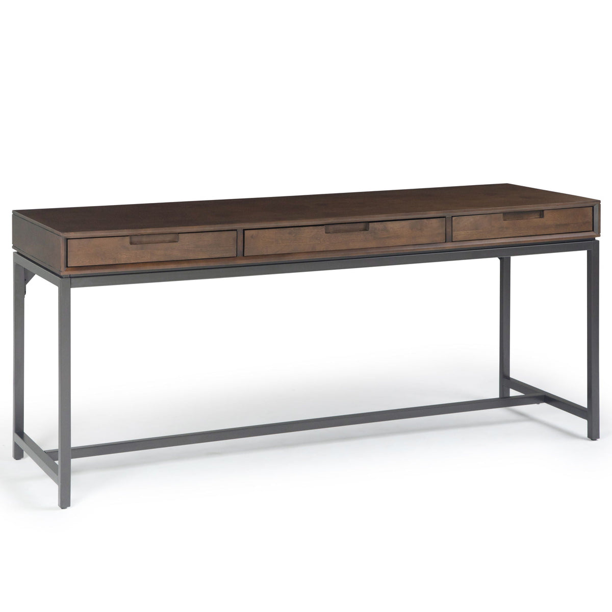 Mid Century Wide Writing Desk with Three Drawers - Multiple Colors