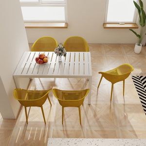 4 Pack Lounge Chair Set With Long Table