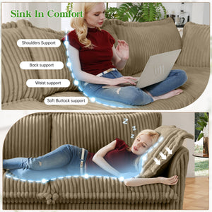 Slipcovered Long Sofa - 4 Seater Couch