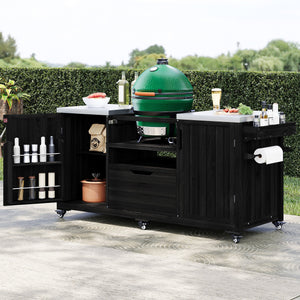 K&K 66.5' Outdoor Kitchen Island for Big Green Egg Grills