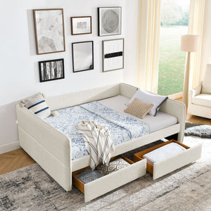 Upholstered Daybed & 2 Drawers