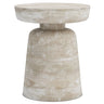 Handcrafted Mango Wood Accent Table with Sculptural Design - Multiple Colors