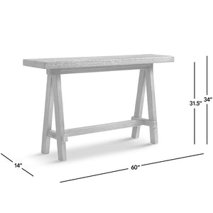 Hawthorne 60' Solid Reclaimed Elm Trestle Console Table, Heritage Medium-Dark Brown