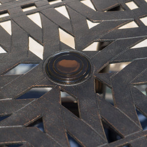 Enchantia - Outdoor Square Dining Table With Weave Tabletop And Flared Legs - Copper