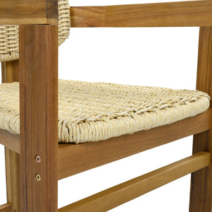 Outdoor Woven Rattan Chair Set - Two Accent Chairs