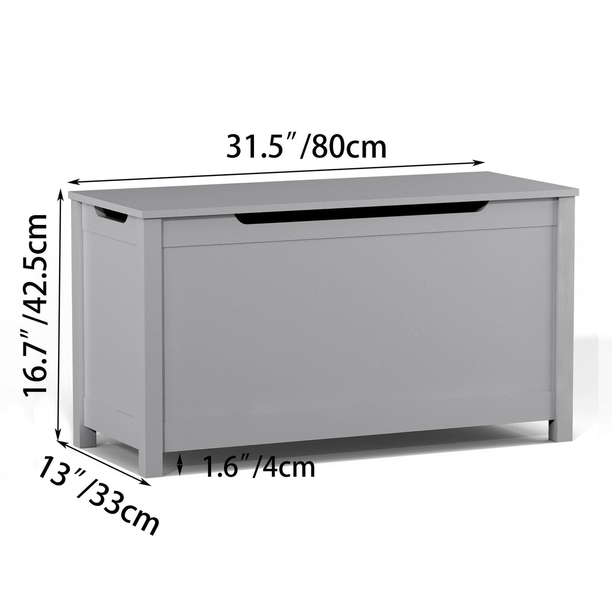 Toy Box Storage With Safety Hinged Lid