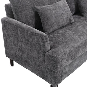 Mid Century Modern Fabric Loveseat Sofa, 2 Seat Upholstered Couch