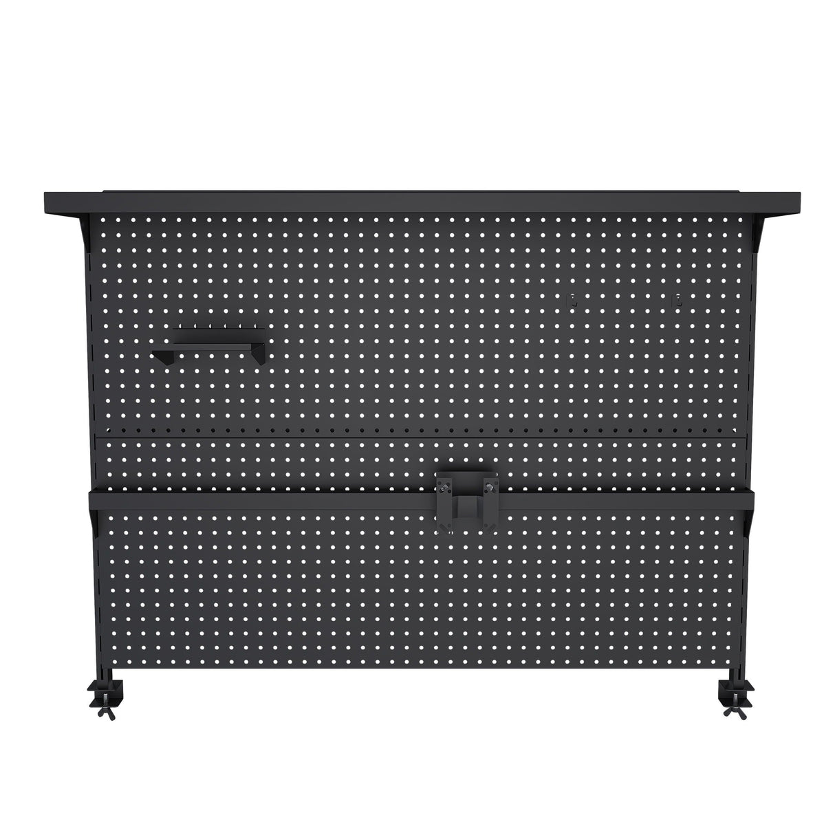 Clamp On Desk Pegboard With Single Monitor Stand
