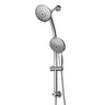 Dual Shower Head with Adjustable Slide Bar and Multi Function Settings - Pearl Silver or Gray