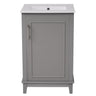 Modern Small Bathroom Vanity Cabinet With Ceramic Basin, Ample Storage, 1 Soft Close Door
