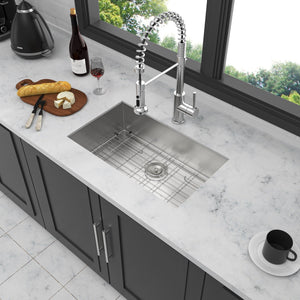 Modern Undermount Stainless Steel Kitchen Sink 16 Gauge, Deep Single Bowl