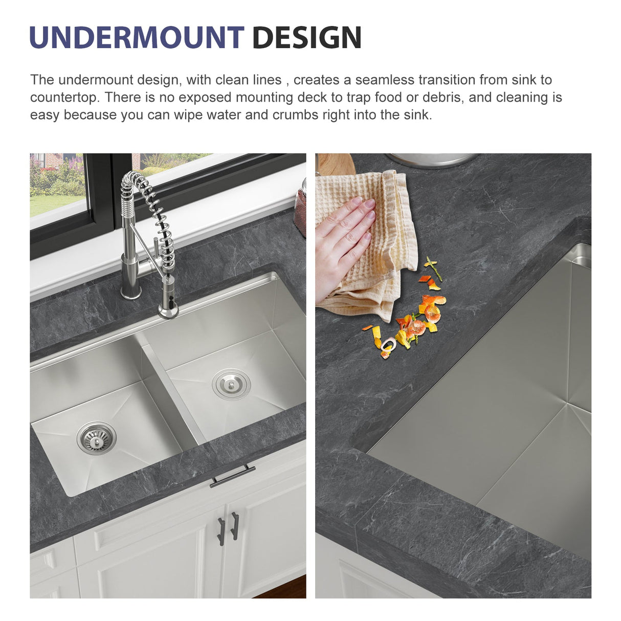 Double Bowl Undermount Kitchen Sink