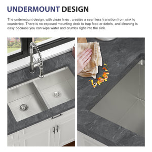 Double Bowl Undermount Kitchen Sink