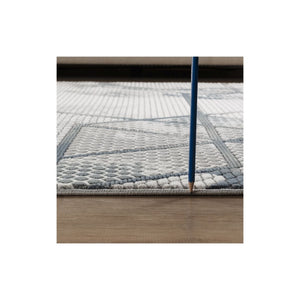 Geometric 3D Effect Area Rug with Contemporary Design - Ivory / Gray