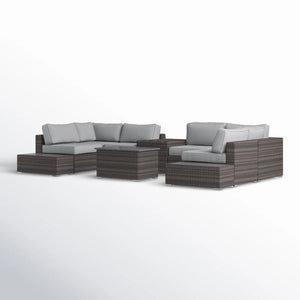 Wicker Sectional Seating Group With Cushions