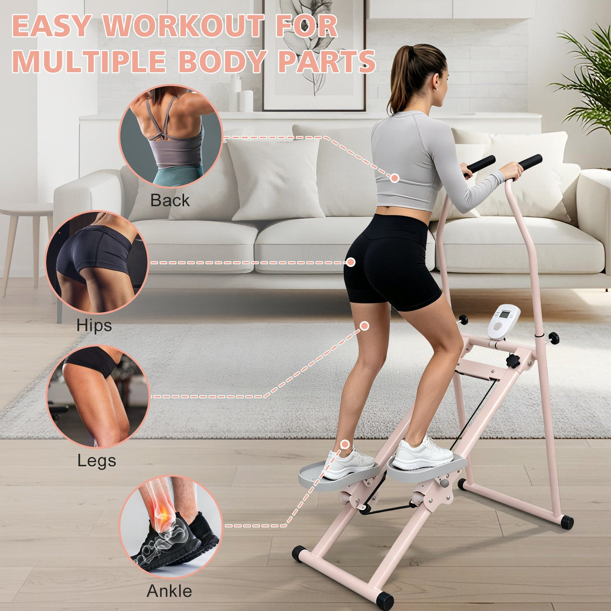 Stair Stepper Folding Vertical Cardio Exercise Climber