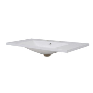 Bathroom Sink, Drop-In Vessel With 3 Holes 8" Centerset For Small Spaces - White
