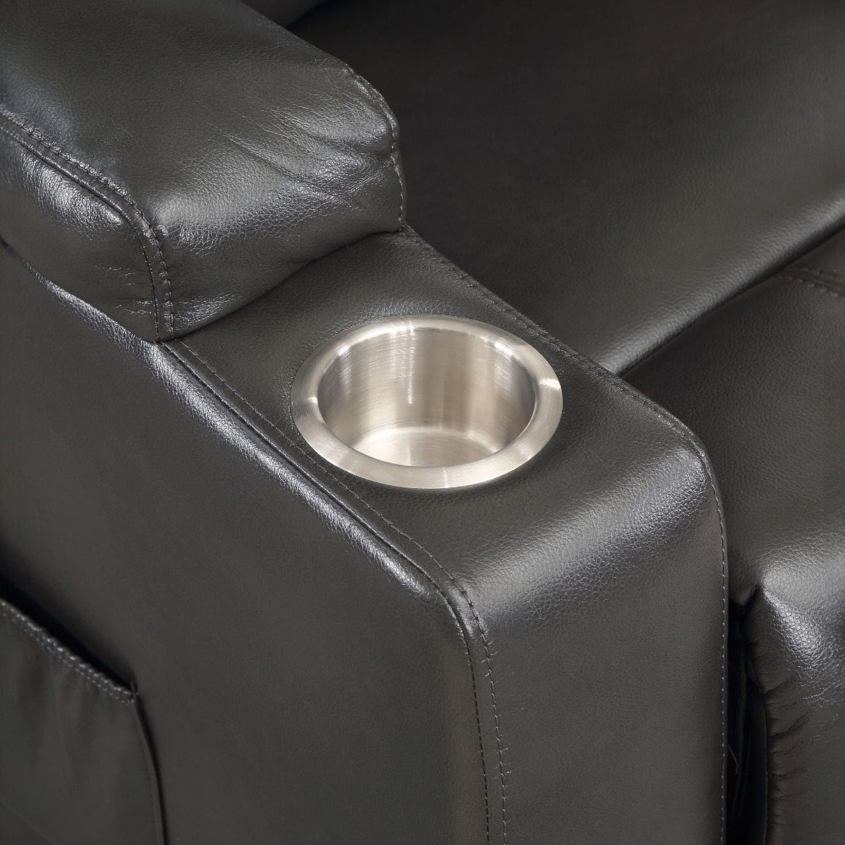 Recliner With Power Lift & Massage - Gunmetal