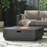 Wellington Stylish 40" Square Fire Pit in Brown and Gold Iron