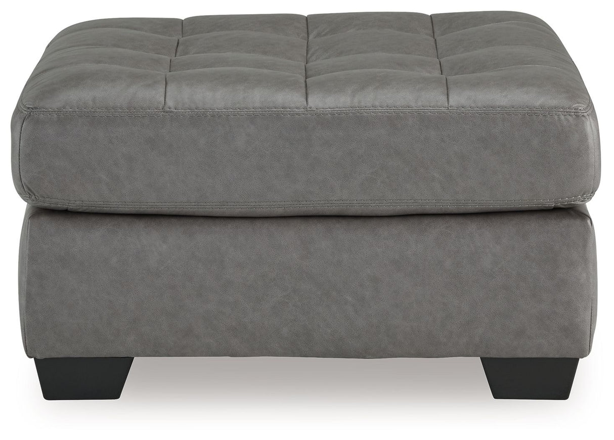 Clairette Court - Oversized Accent Ottoman - Alloy
