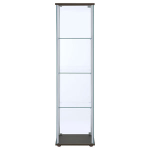 Bellatrix 3-shelf Clear Glass Curio Cabinet Cappuccino