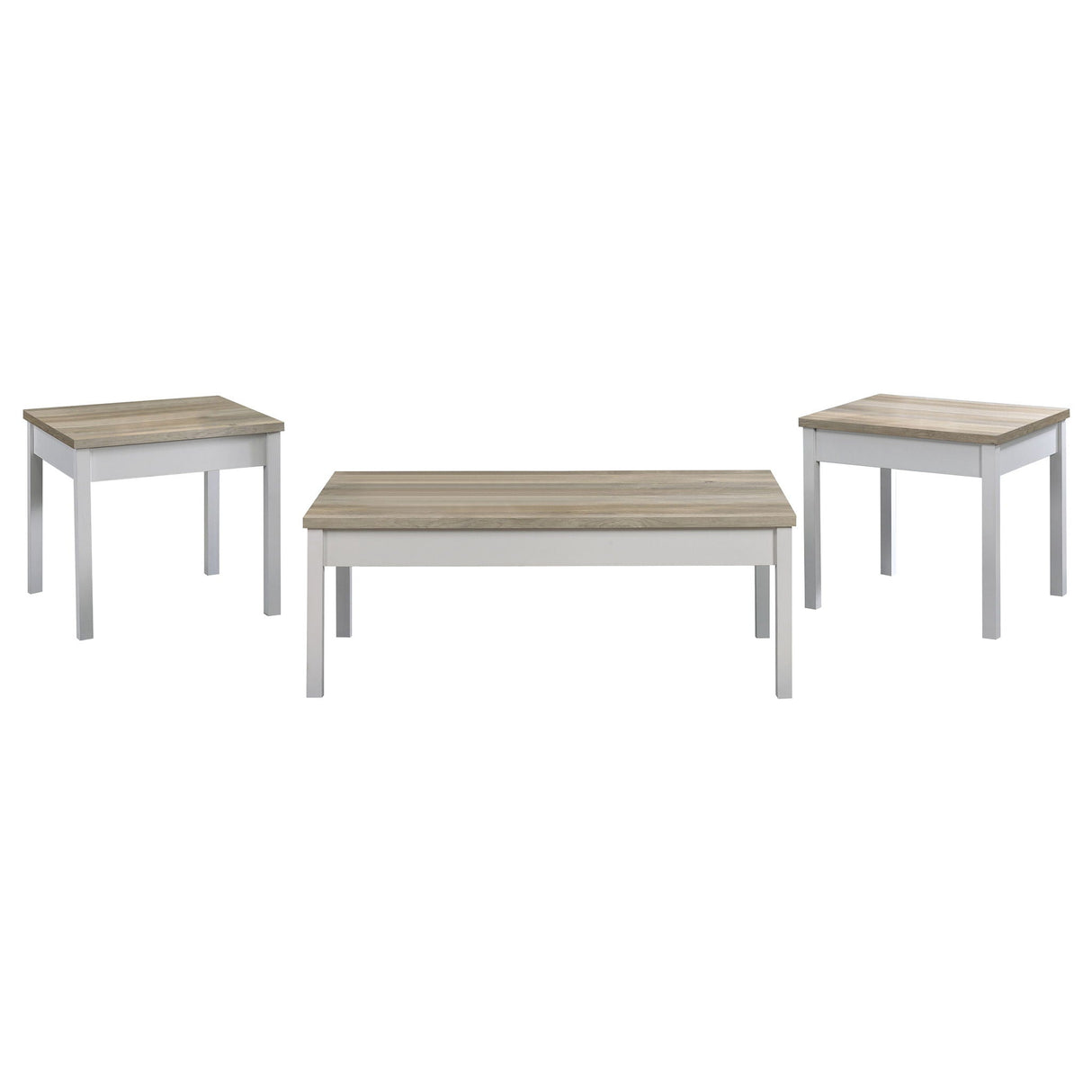 Quintara - 3 Piece Coffee Table Set - Natural / White