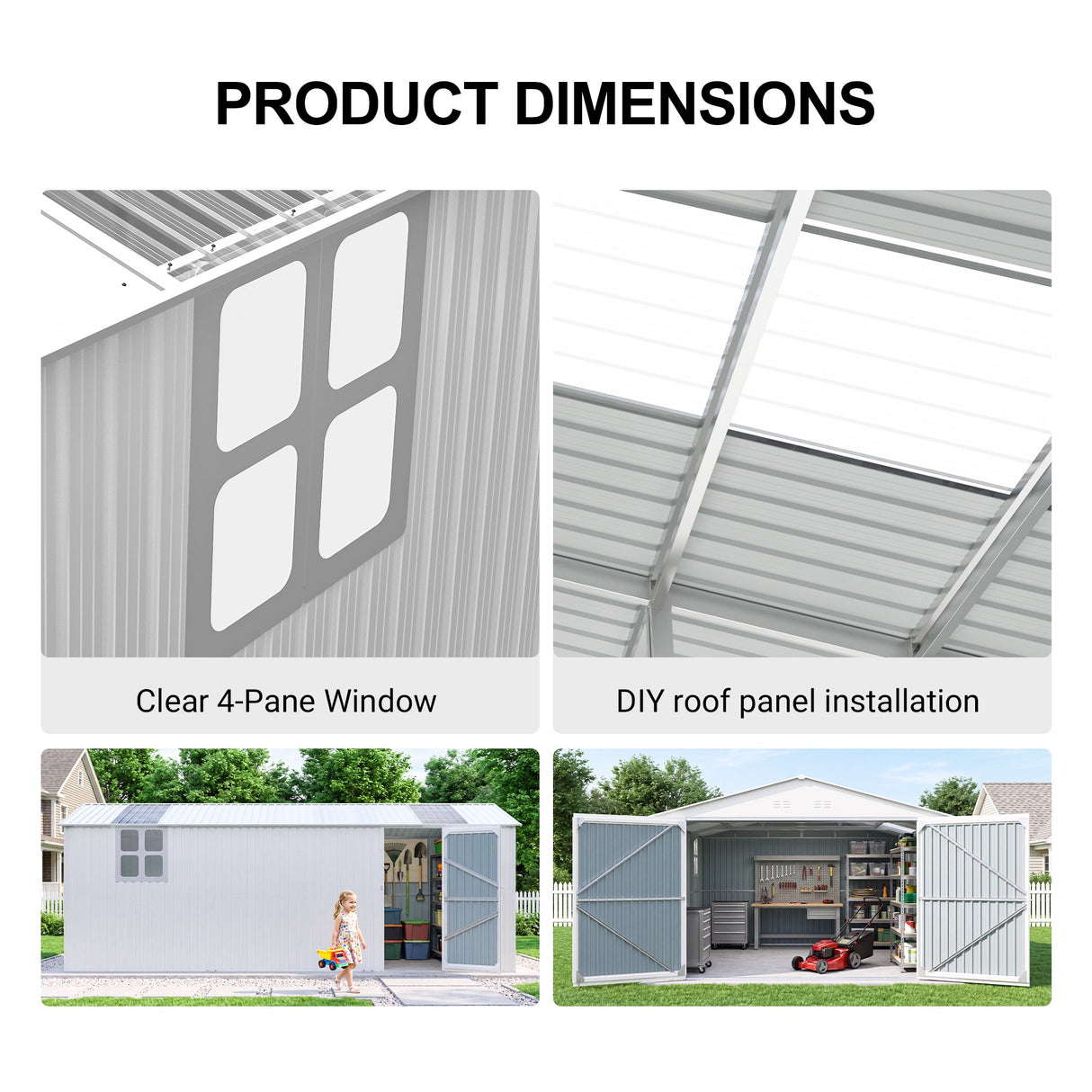 Outdoor Storage Shed 20x13 FT - Metal Garden Utility Shed