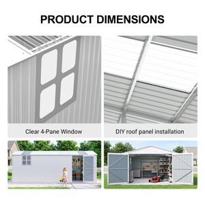 Outdoor Storage Shed 20x13 FT - Metal Garden Utility Shed