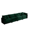 Modern Upholstered 4 Seater Fabric Sofa with Arm and Throw Pillows - Multiple Colors